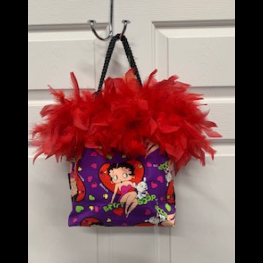 NWT Betty Boop tote bag purse red feathers